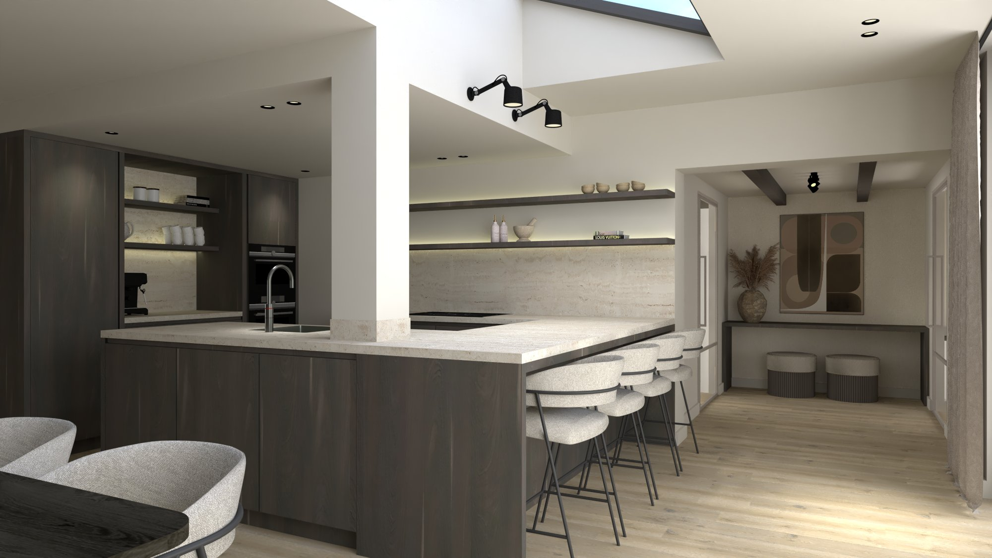 Fijn Wonen Bilthoven - Modern kitchen design with integrated lighting
